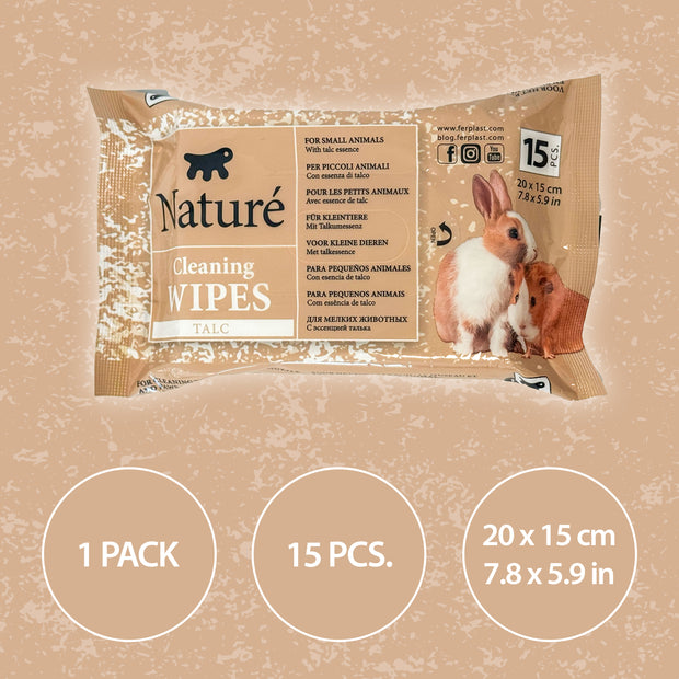 LINGETTES AU TALC POUR PETITS ANIMAUX NATURÉ (X15)