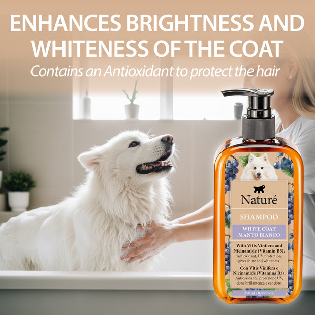 SHAMPOING NATURÉ POUR CHIENS À POIL BLANC